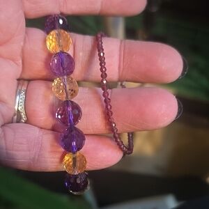 Purple and Gold Beaded Bracelet